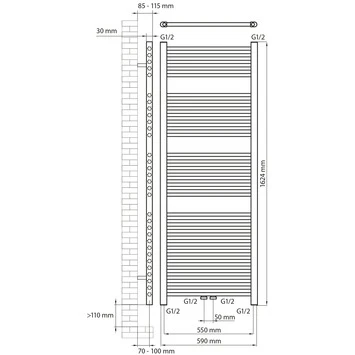 Haceka Designradiator Gobi Aluminium 829 Watt 162x59 Cm 2 Haceka Designradiator Gobi Aluminium 829 Watt 162x59 Cm - Afbeelding 2