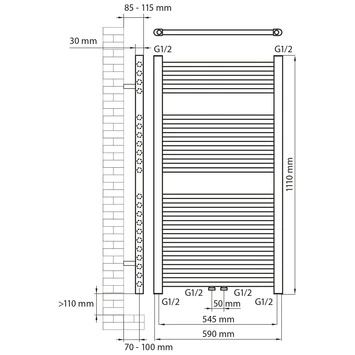 Haceka Designradiator Gobi Mint Grijs 565 Watt 111x59 Cm 2 Haceka Designradiator Gobi Mint Grijs 565 Watt 111x59 Cm - Afbeelding 2