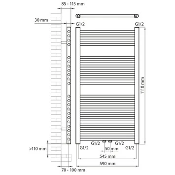 Haceka Designradiator Gobi Donker Grijs Structuur 565 Watt 111x59 Cm 2 Haceka Designradiator Gobi Donker Grijs Structuur 565 Watt 111x59 Cm - Afbeelding 2