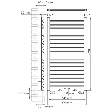 Haceka Designradiator Gobi Ijsblauw 565 Watt 111x59 Cm 2 Haceka Designradiator Gobi Ijsblauw 565 Watt 111x59 Cm - Afbeelding 2