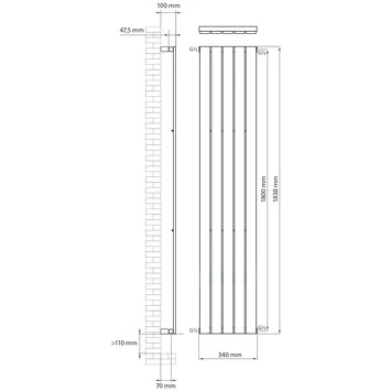Haceka Designradiator Negev Aluminium 715 Watt 184x34 Cm 2 Haceka Designradiator Negev Aluminium 715 Watt 184x34 Cm - Afbeelding 2
