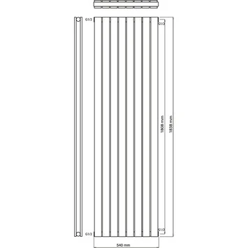 Haceka Designradiator Thalia Wit 1585 Watt 184x54 Cm 2 Haceka Designradiator Thalia Wit 1585 Watt 184x54 Cm - Afbeelding 2