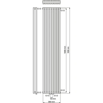 Haceka Designradiator Mojave Antraciet 184x38 Cm 3 Haceka Designradiator Mojave Antraciet 184x38 Cm - Afbeelding 3