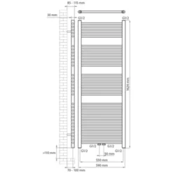 Haceka Designradiator Gobi Zwart 829 Watt 162x59 Cm 5 Haceka Designradiator Gobi Zwart 829 Watt 162x59 Cm -Warmte And Ventilatie Winkel 123 791