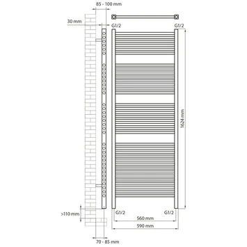 Haceka Designradiator Sahara Wit 897 Watt 162x59 Cm 2 Haceka Designradiator Sahara Wit 897 Watt 162x59 Cm - Afbeelding 2