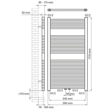 Haceka Designradiator Gobi Donker Grijs 565 Watt 111x59 Cm 2 Haceka Designradiator Gobi Donker Grijs 565 Watt 111x59 Cm - Afbeelding 2