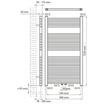 Haceka Designradiator Gobi Petrol Structuur 565 Watt 111x59 Cm 2 Haceka Designradiator Gobi Petrol Structuur 565 Watt 111x59 Cm - Afbeelding 2