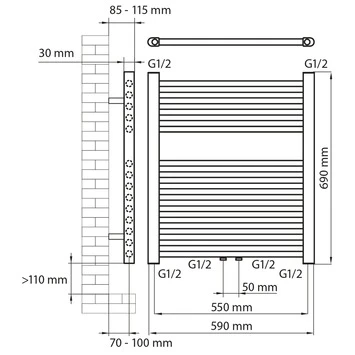 Haceka Designradiator Gobi Petrol 368 Watt 69x59 Cm 2 Haceka Designradiator Gobi Petrol 368 Watt 69x59 Cm - Afbeelding 2