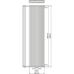 Haceka Designradiator Mojave Antraciet 1652 Watt 184x46 Cm -Warmte And Ventilatie Winkel 123 895
