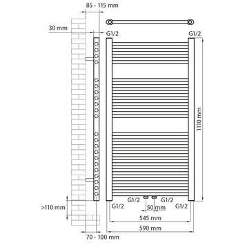 Haceka Designradiator Gobi Petrol 565 Watt 111x59 Cm 2 Haceka Designradiator Gobi Petrol 565 Watt 111x59 Cm - Afbeelding 2